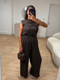 Cora Brown Military jumpsuit