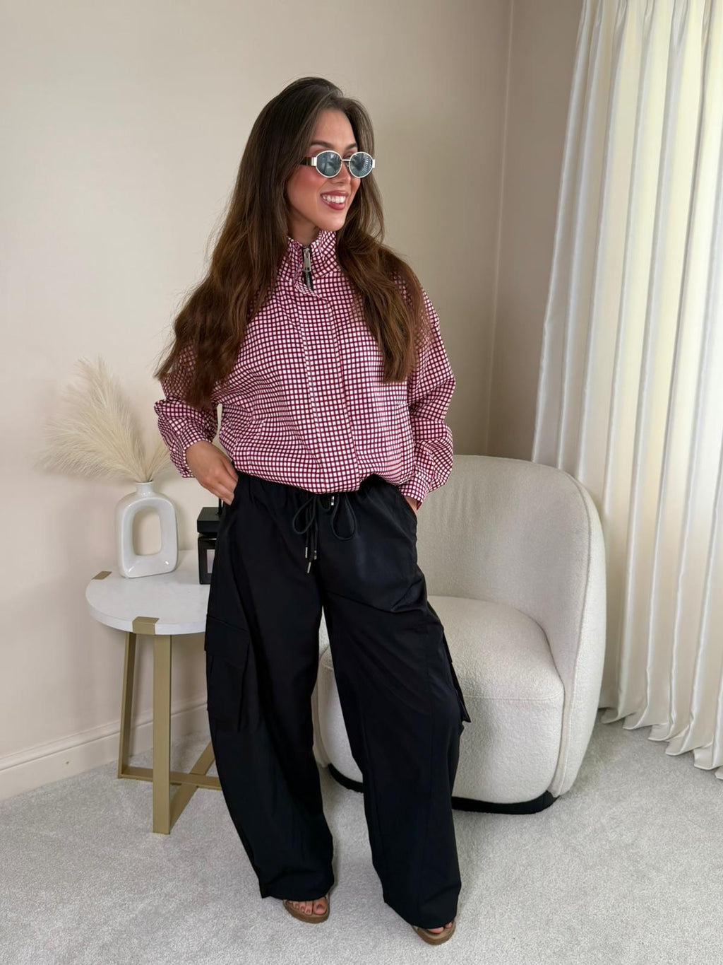 Ashley lightweight Checked Print Jacket