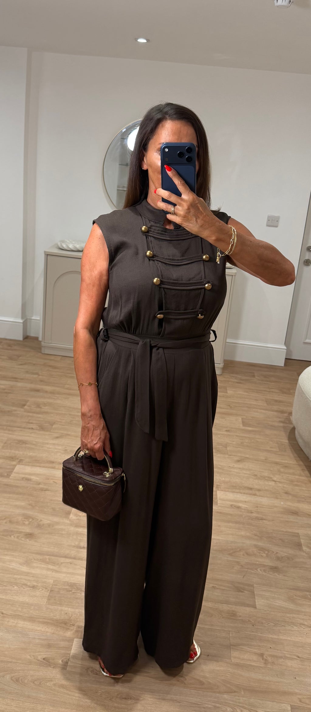 Cora Brown Military jumpsuit
