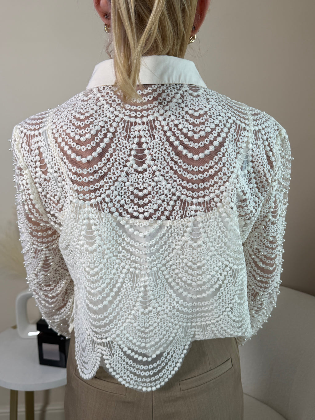 Gianna Cream Bead Detail Blouse