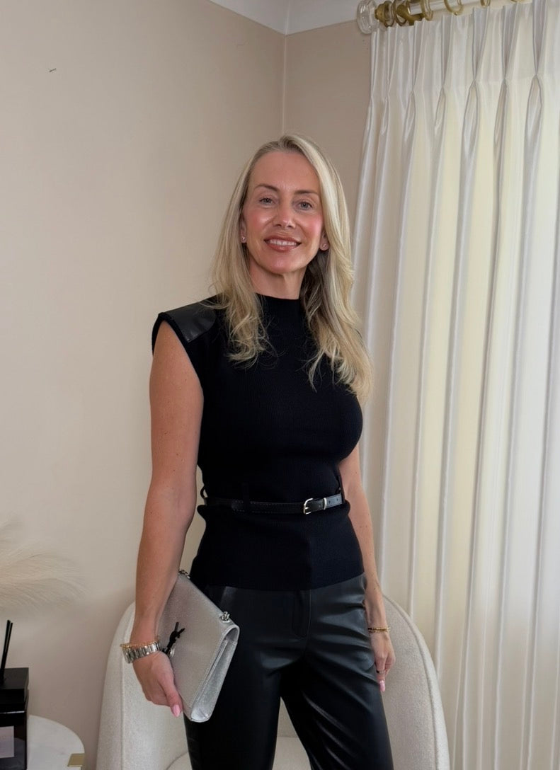 Marlow Black Knit Top