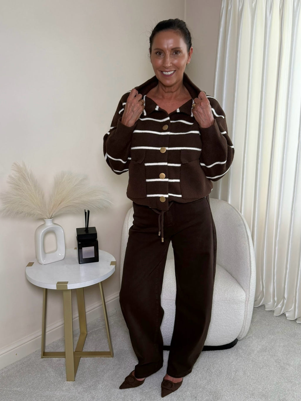 Nyla Knit Stripe Cardigan Jumper