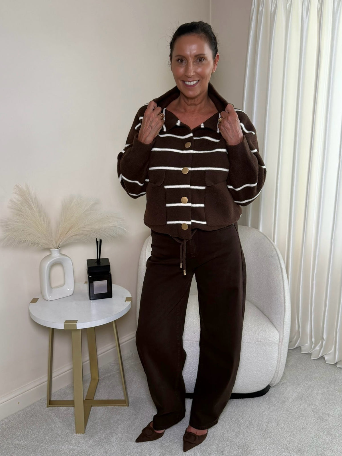 Nyla Knit Stripe Cardigan Jumper