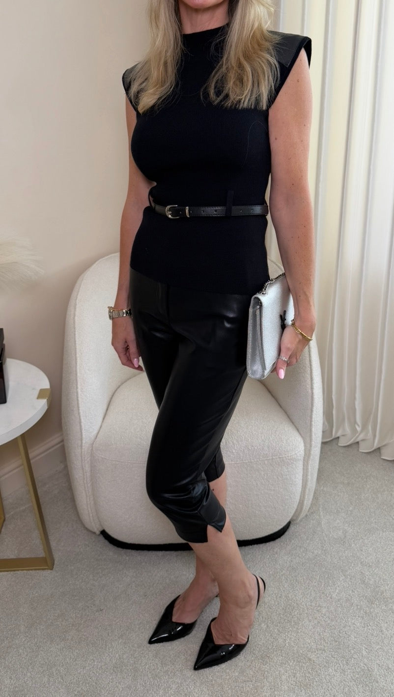 Reign Faux Leather Capri Trousers