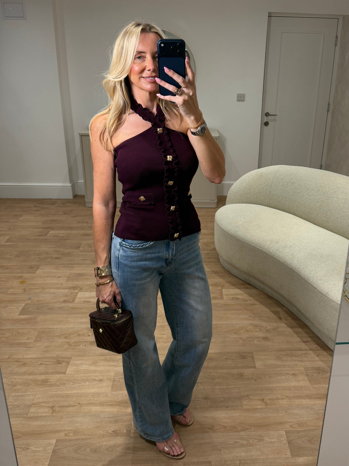 Lucy Halter Neck knitted Top