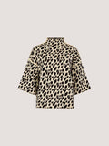 Animal Print Knit Short Sleeve Jumper
