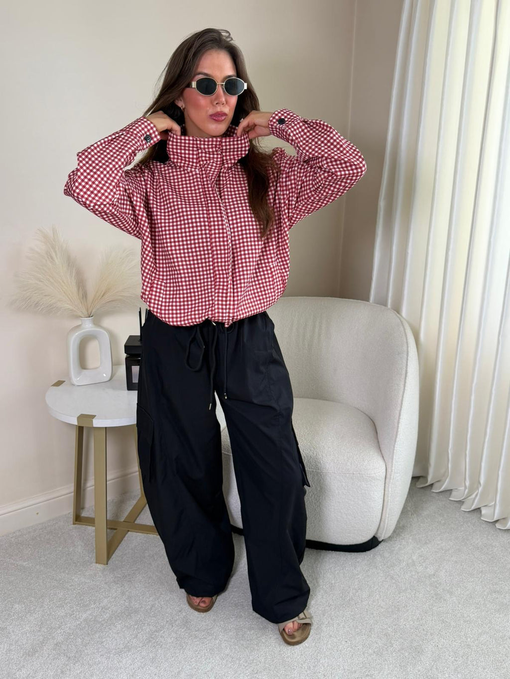 Ashley lightweight Checked Print Jacket