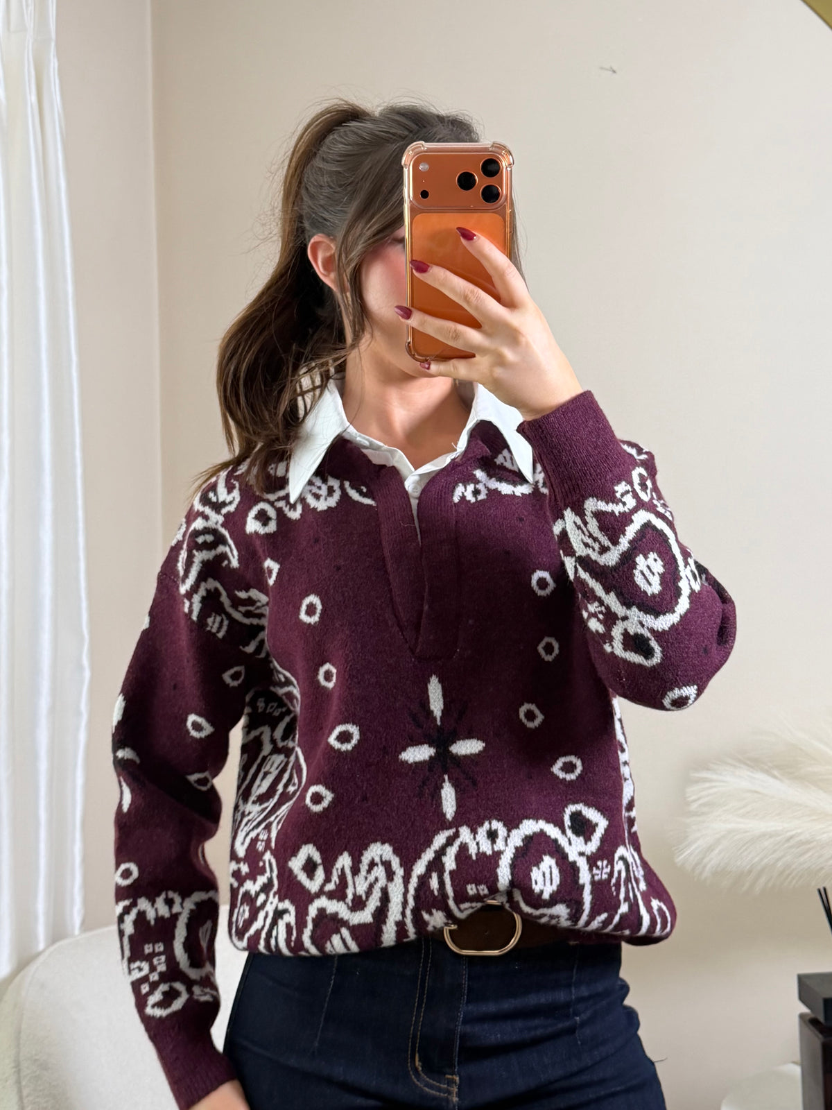 Fawn Burgundy Knit Jumper