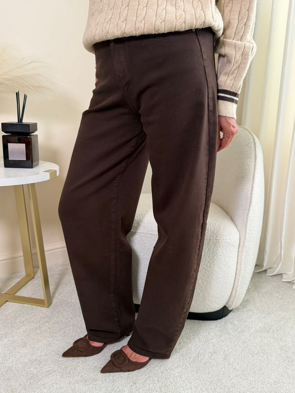 Carly Brown Barrel Jeans