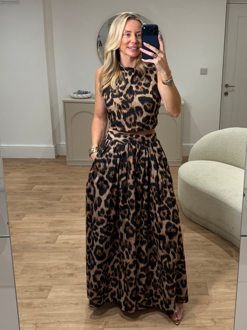 Kesha Leopard Skirt & Top Co-ord