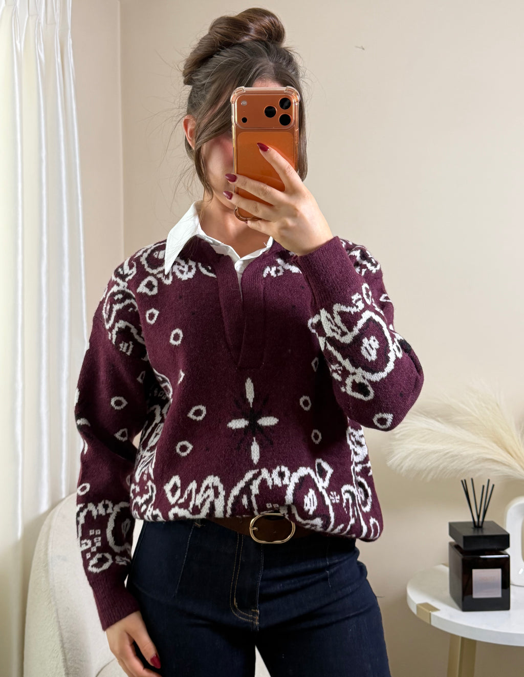 Fawn Burgundy Knit Jumper
