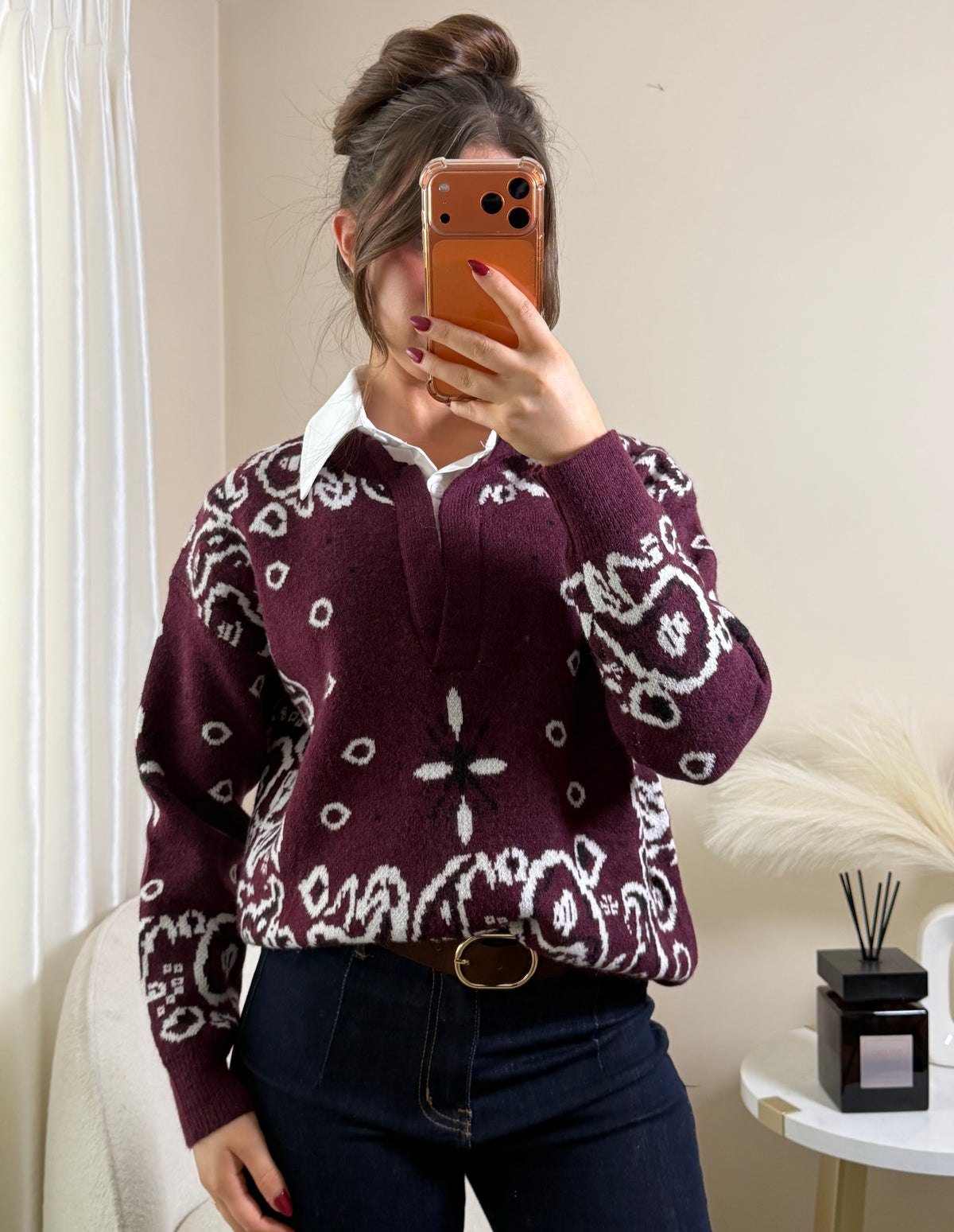 Fawn Burgundy Knit Jumper