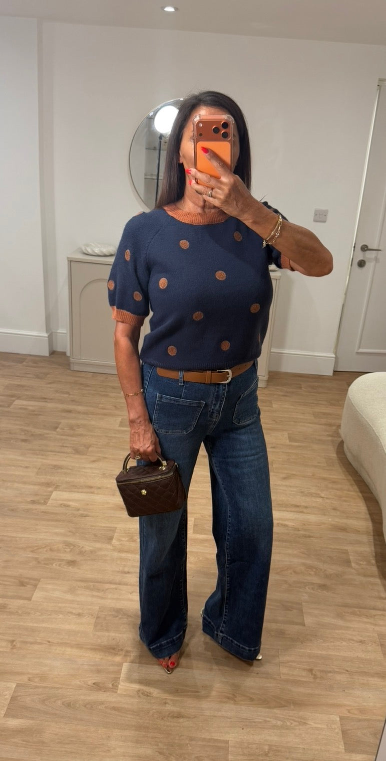 Short Sleeve Polka Dot Jumper