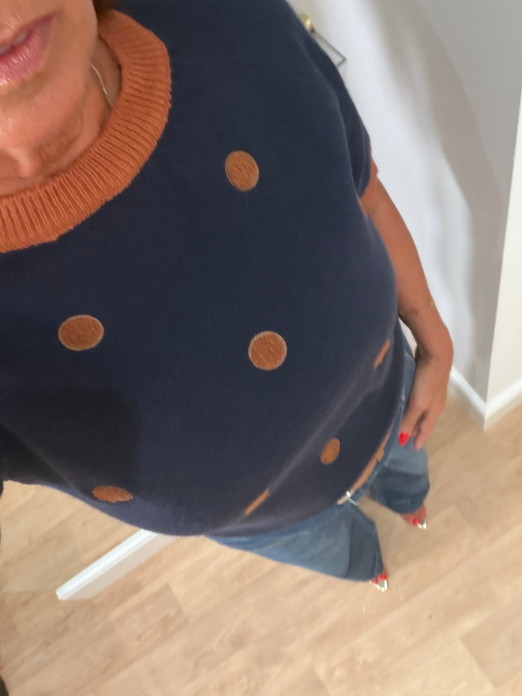 Short Sleeve Polka Dot Jumper