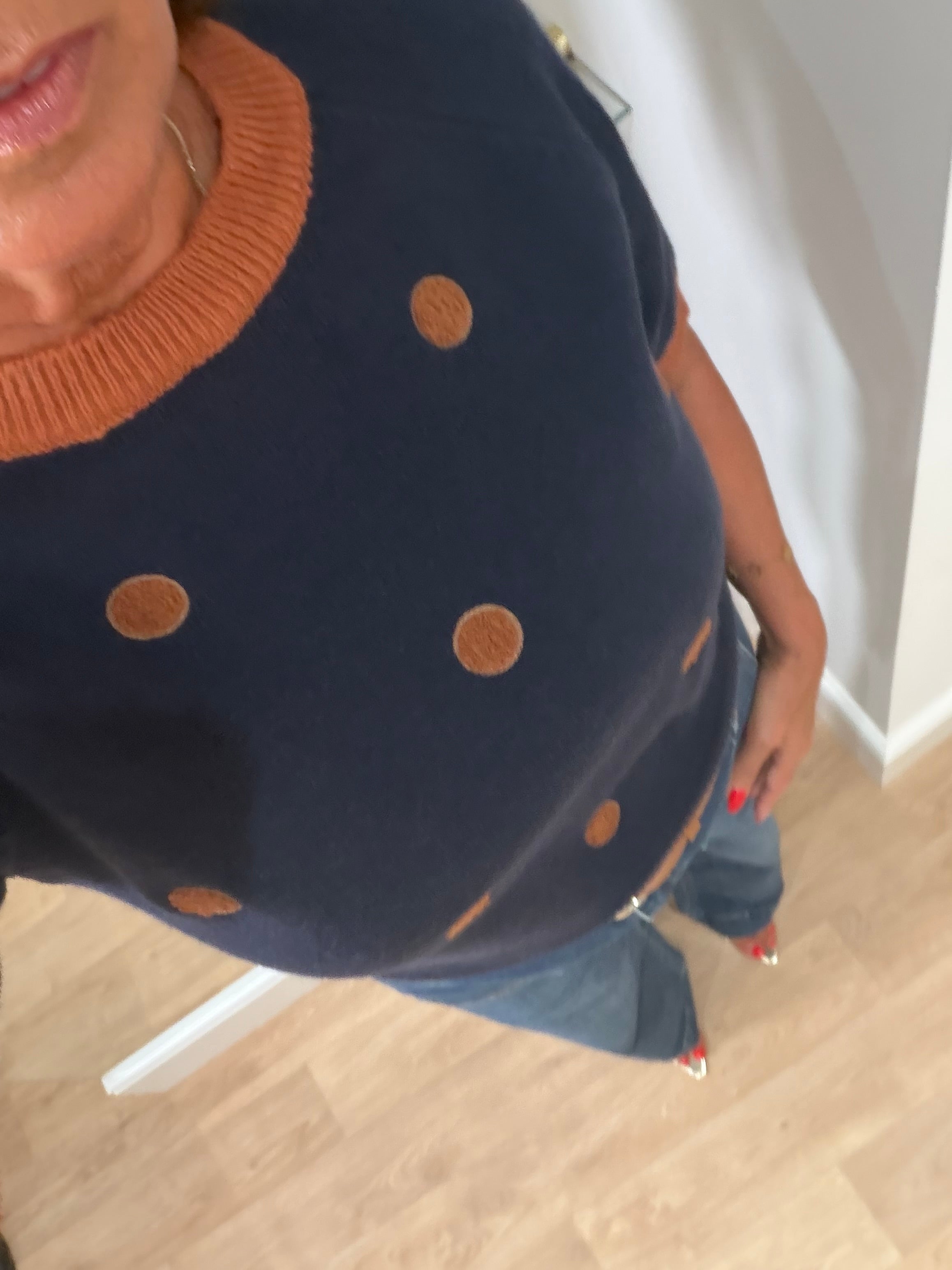 Short Sleeve Polka Dot Jumper