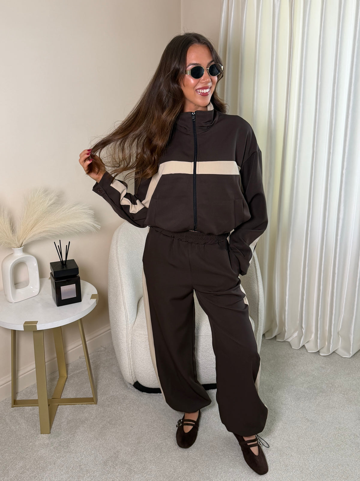 Devon Brown Stripe Tracksuit