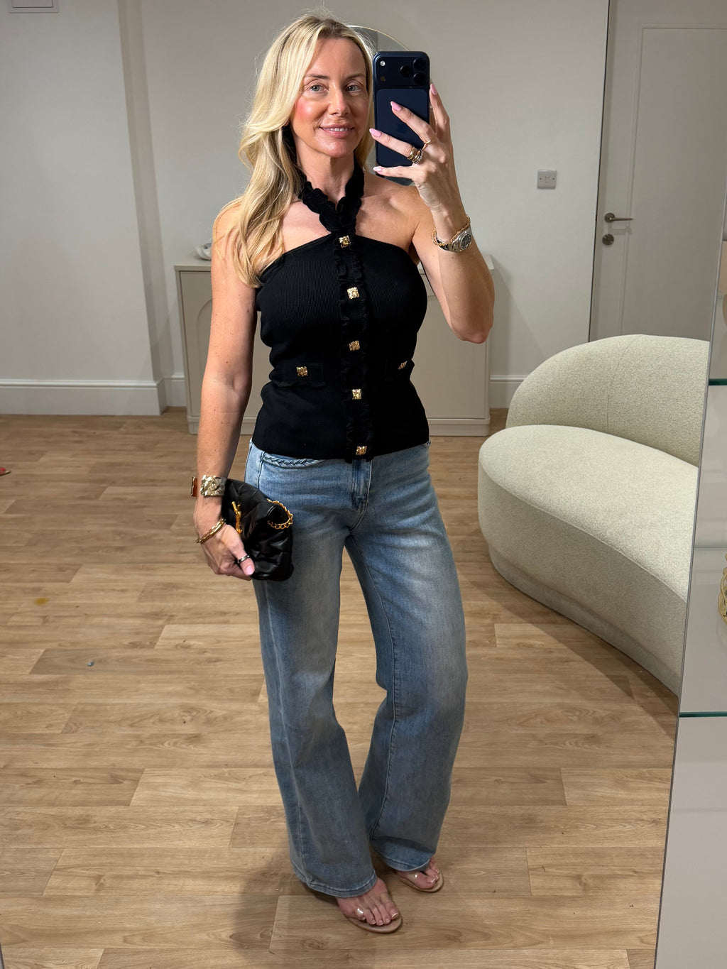 Lucy Halter Neck knitted Top