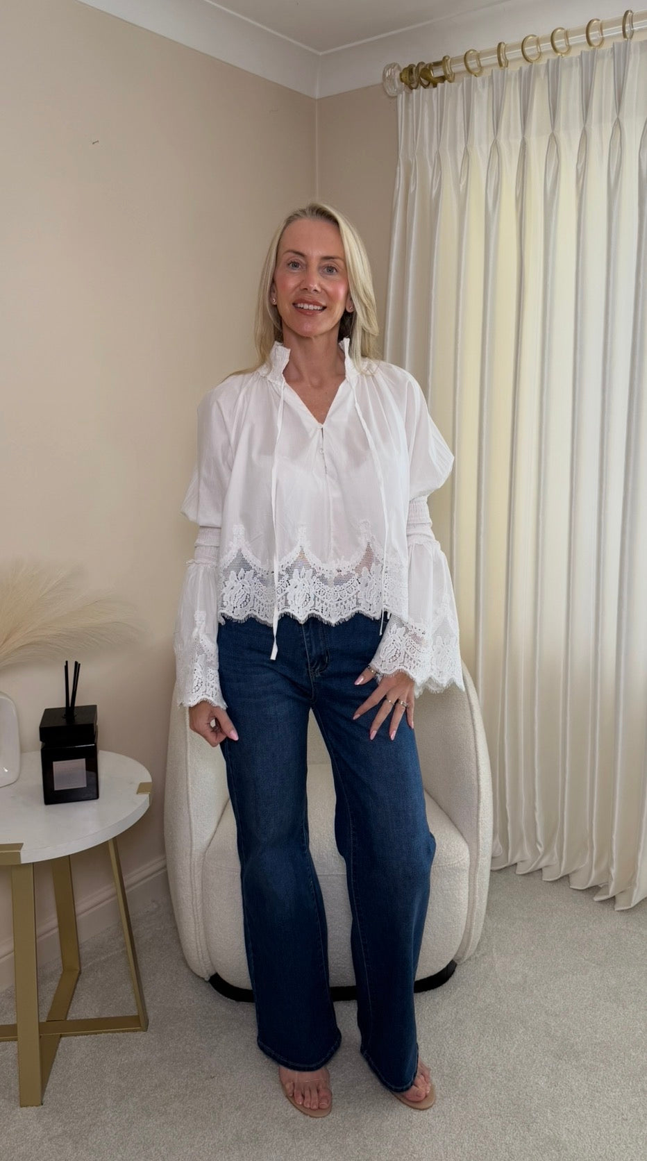 Darcy White Lace Blouse