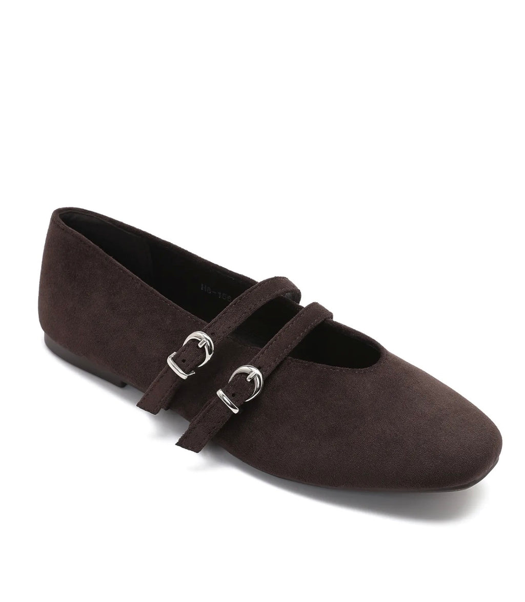Stell Womens Brown Flats Ballet Pumps