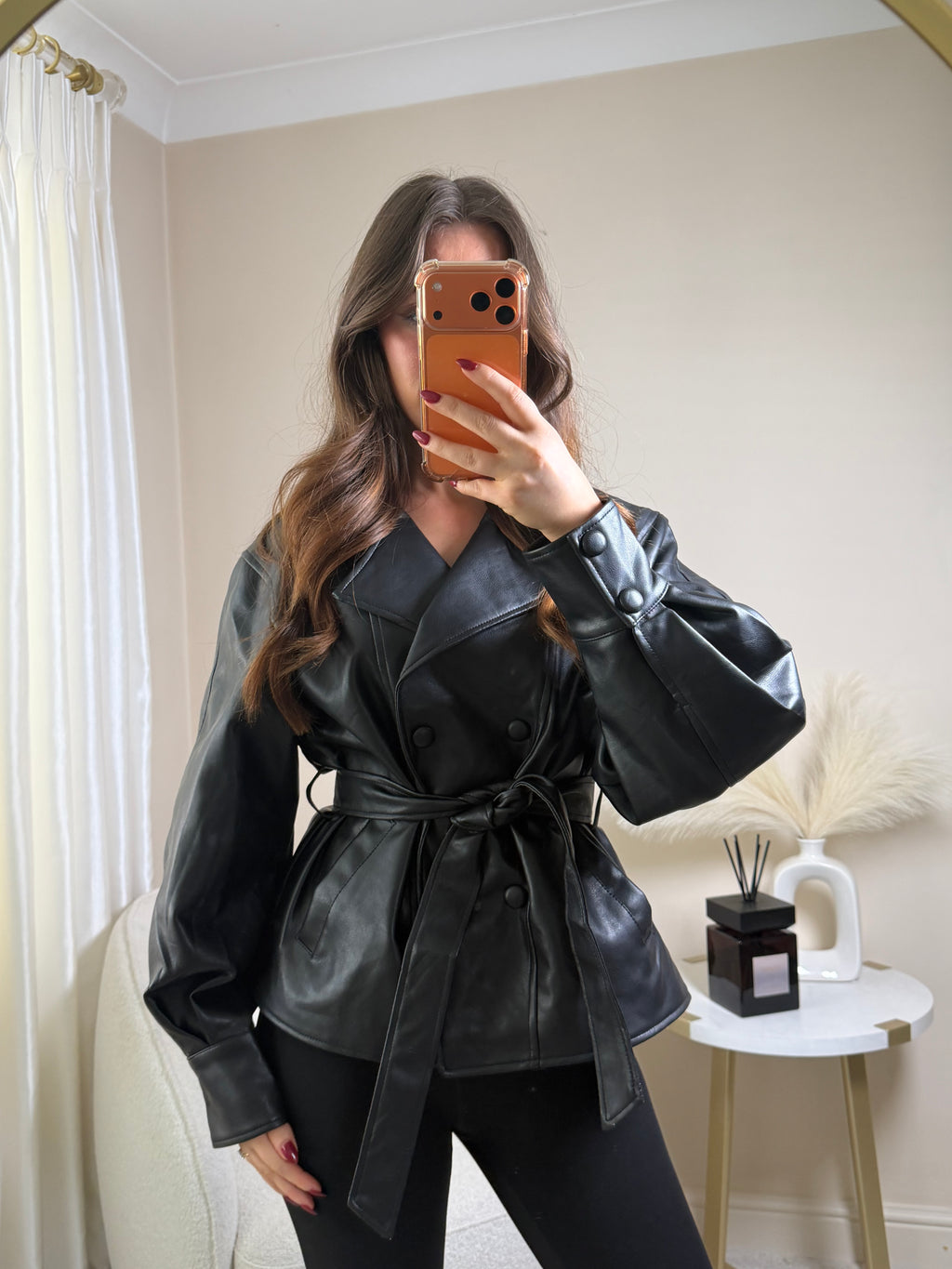 Sammie Faux Leather Black Jacket