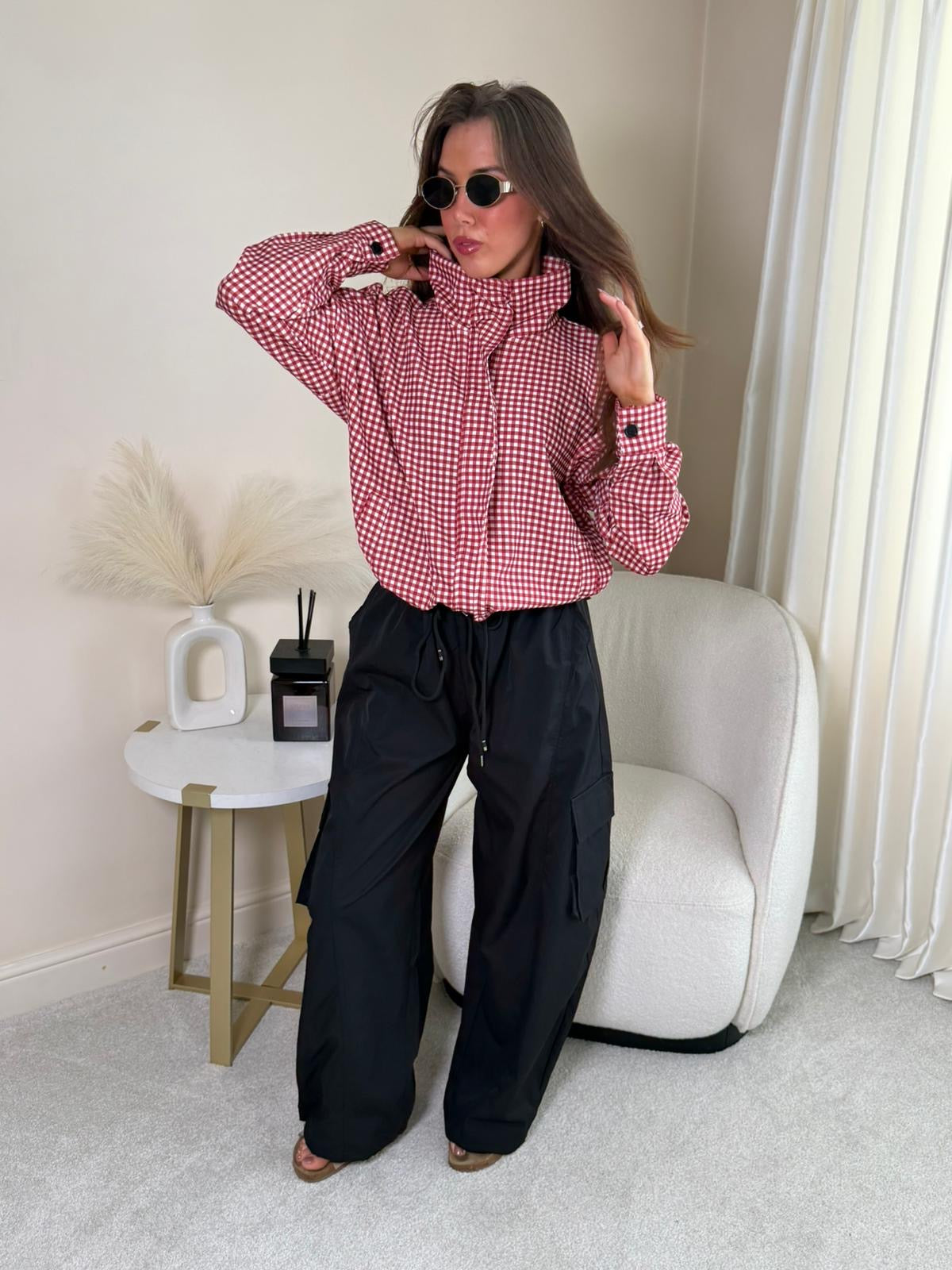 Ashley lightweight Checked Print Jacket