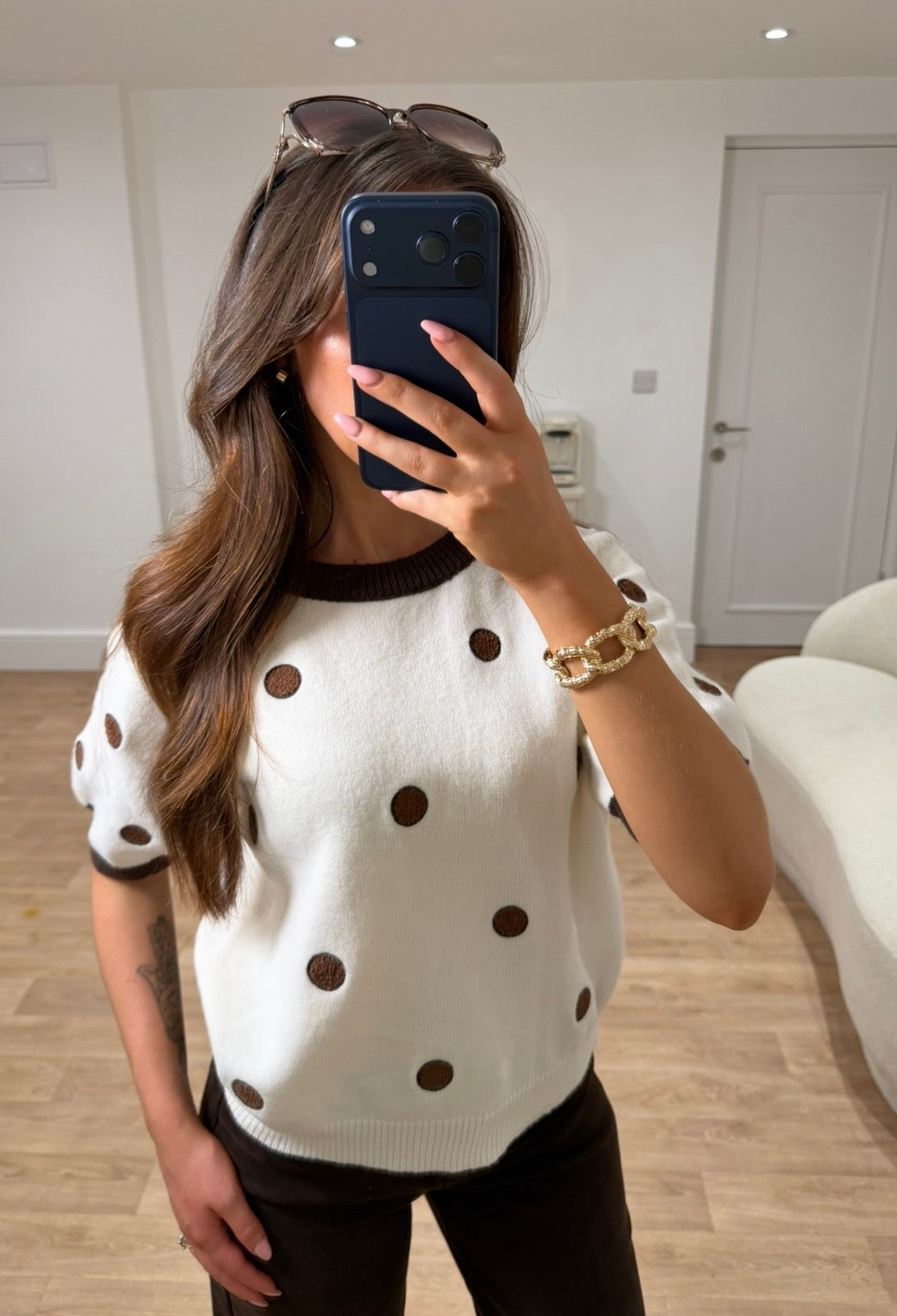 Short Sleeve Polka Dot Jumper