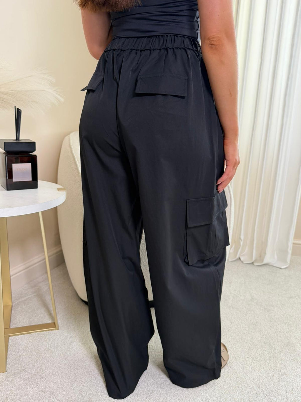 Avery Black Parachute Trousers