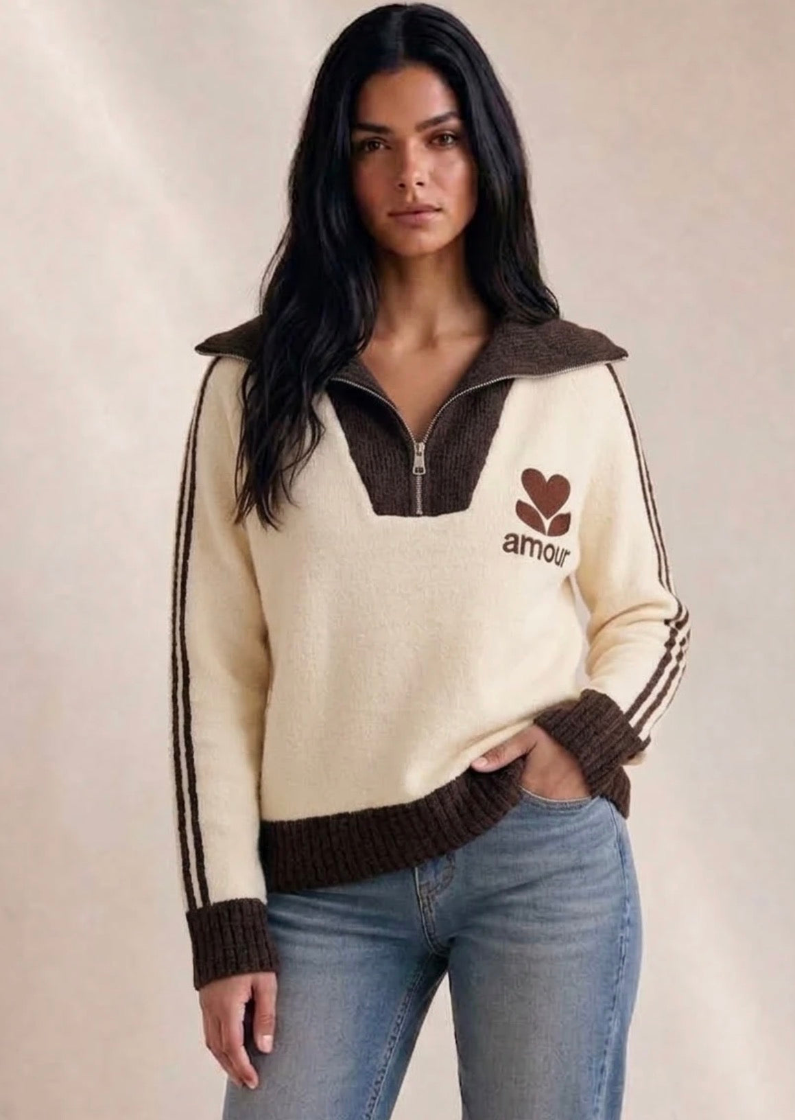 Amour Half Zip Wool Jumper