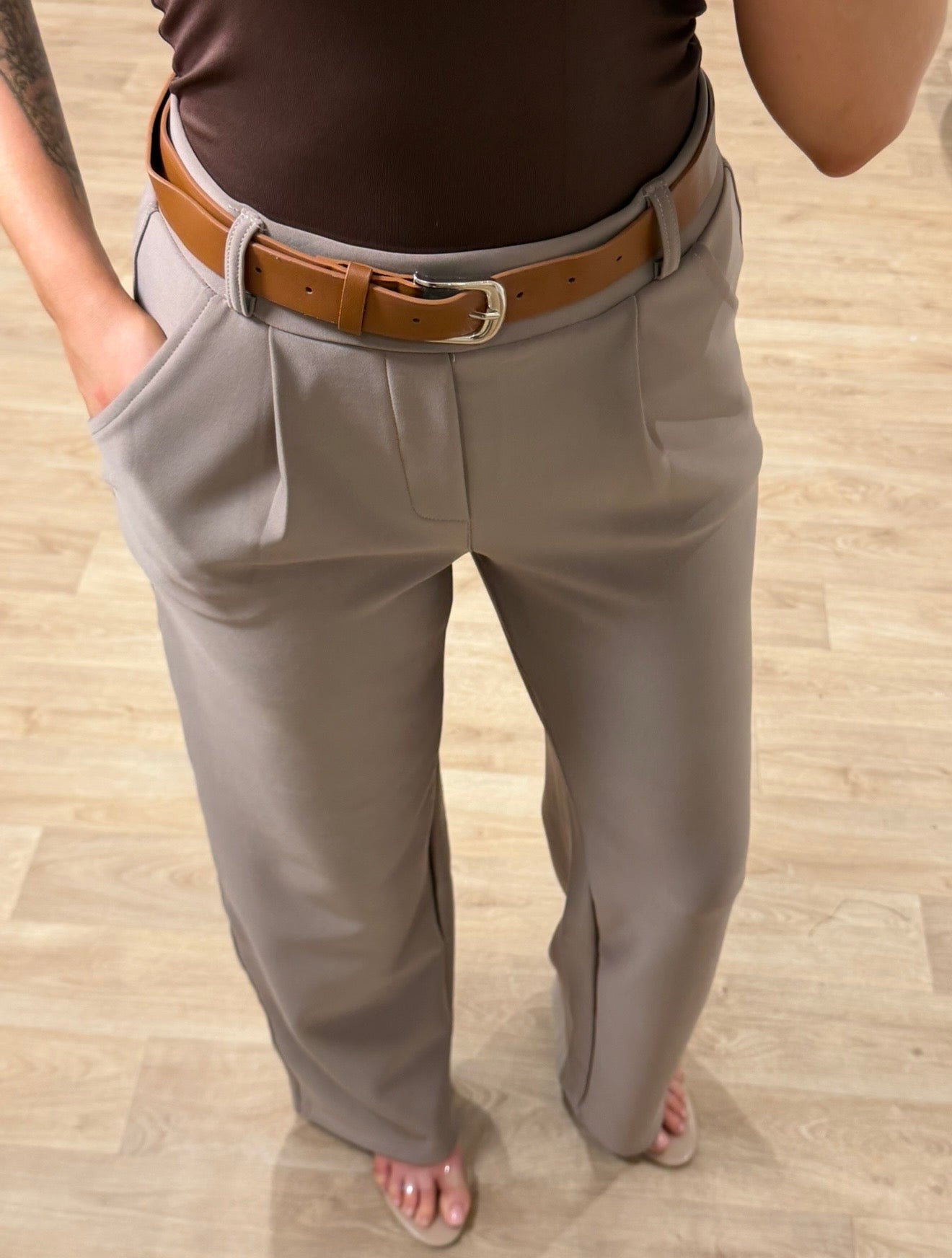 Mabel Stretchy Pleat Detail Trousers