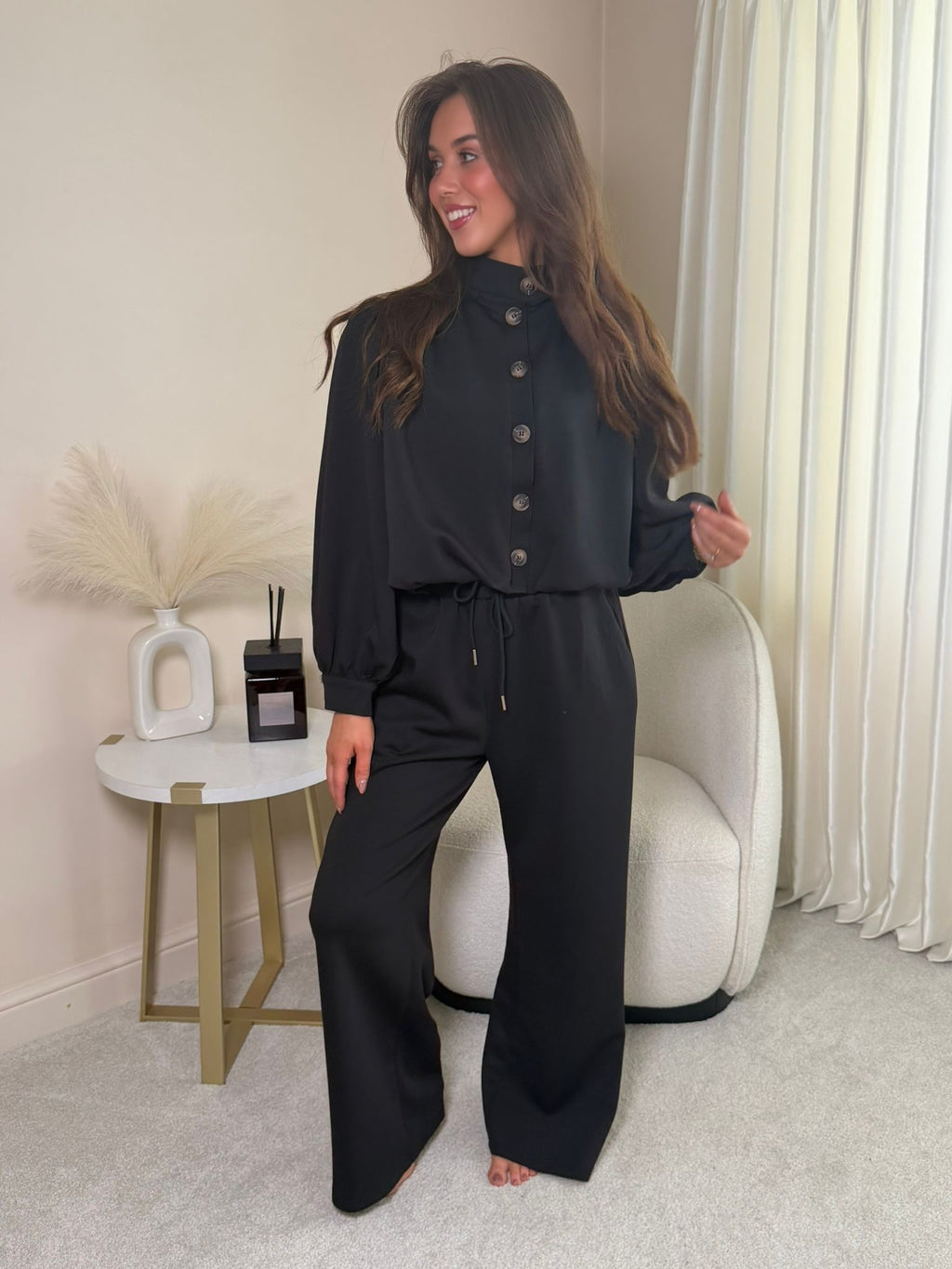 Nova Black Two Piece Lounge Set