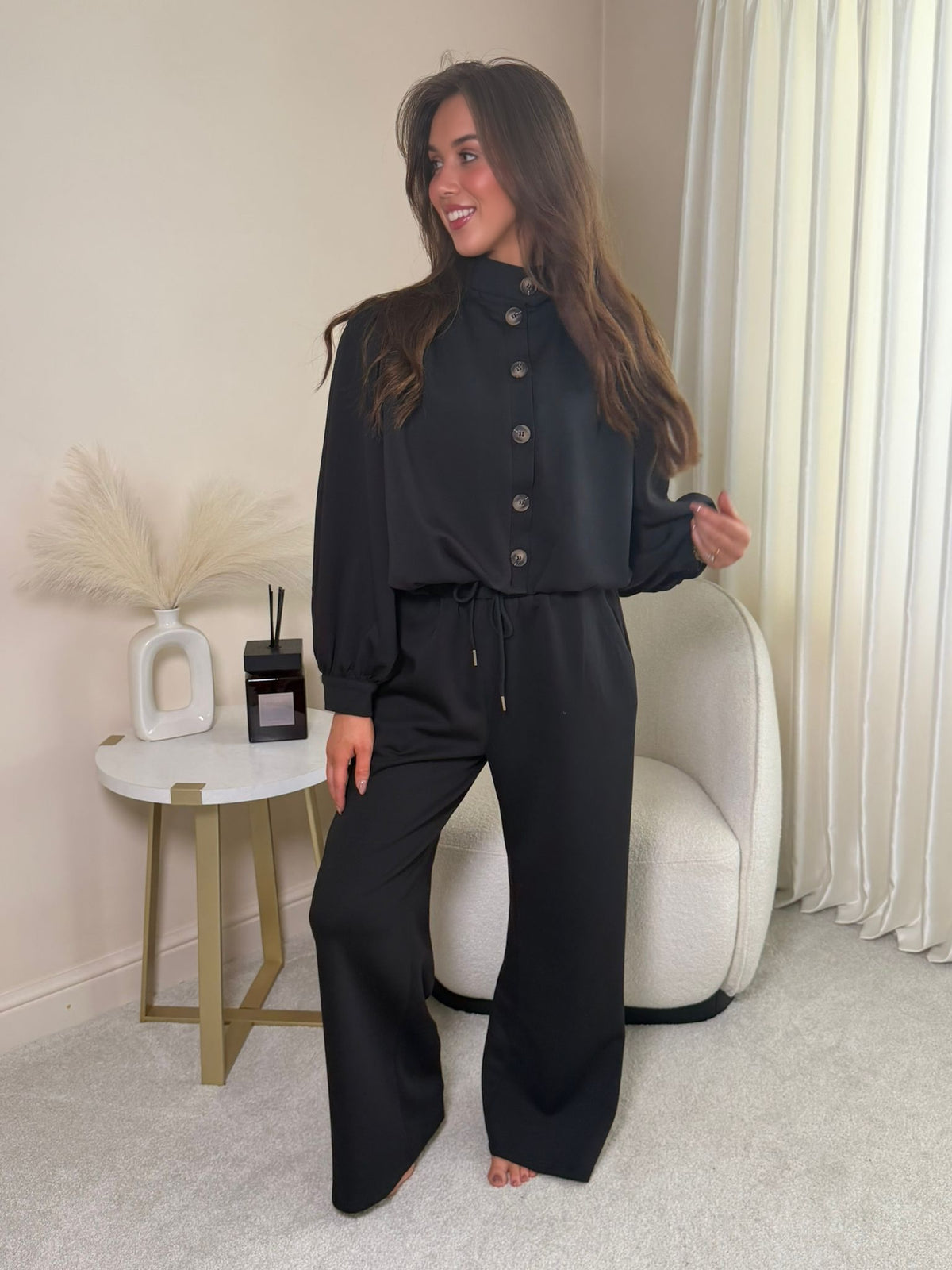 Nova Black Two Piece Lounge Set
