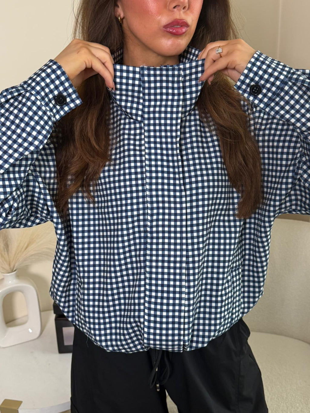 Ashley lightweight Checked Print Jacket