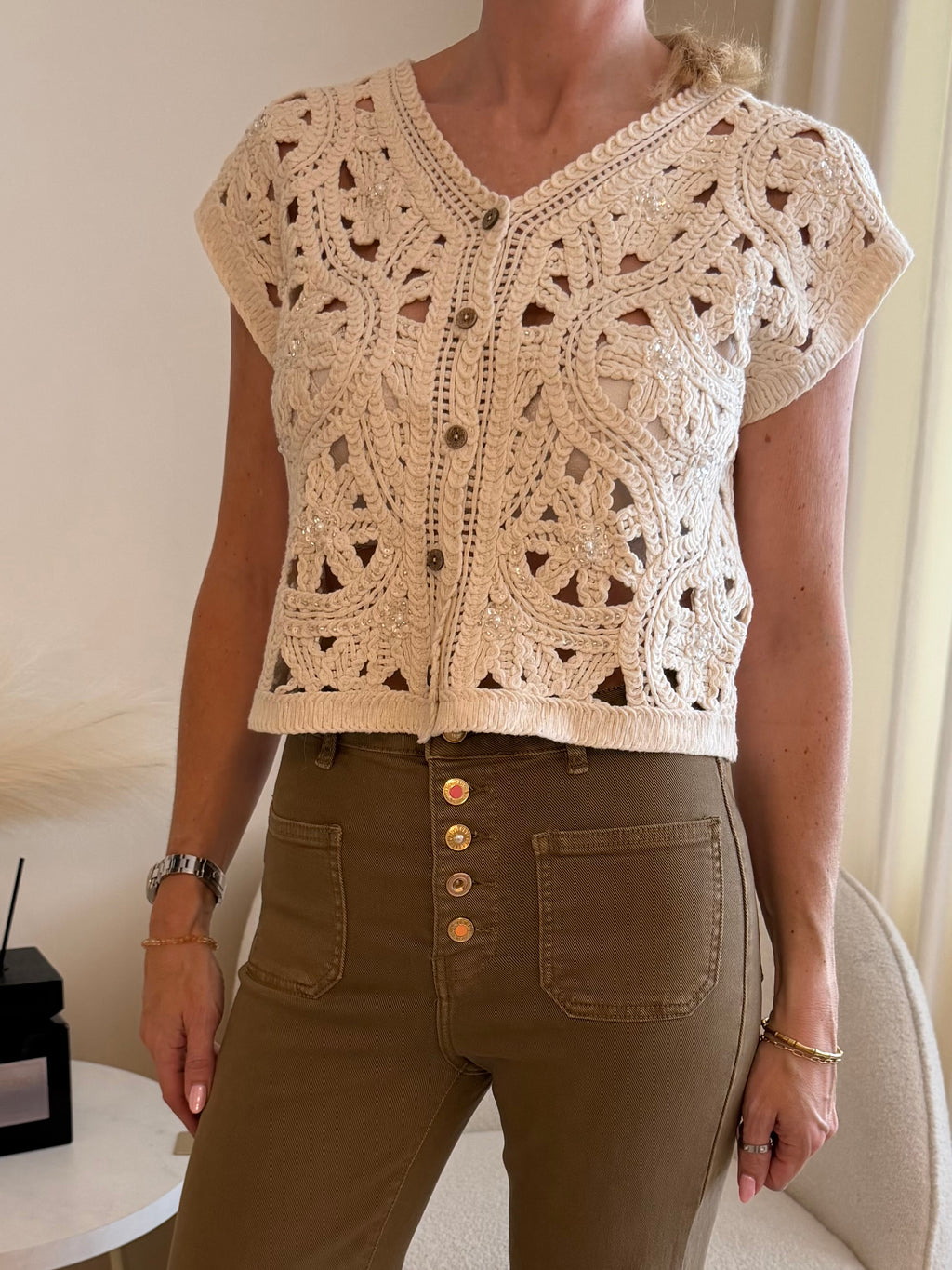 Elodie Crochet Waistcoat