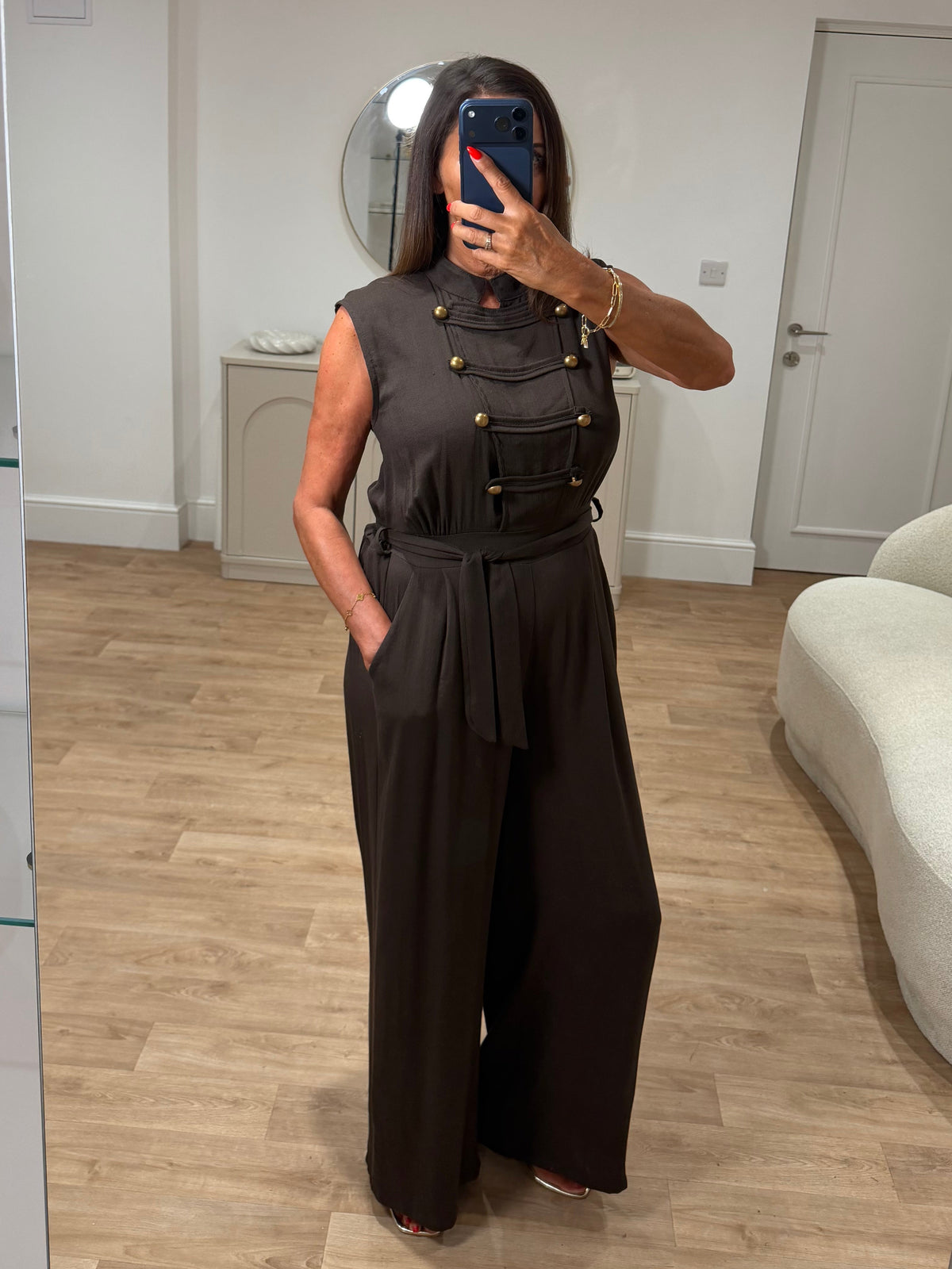 Cora Brown Military jumpsuit