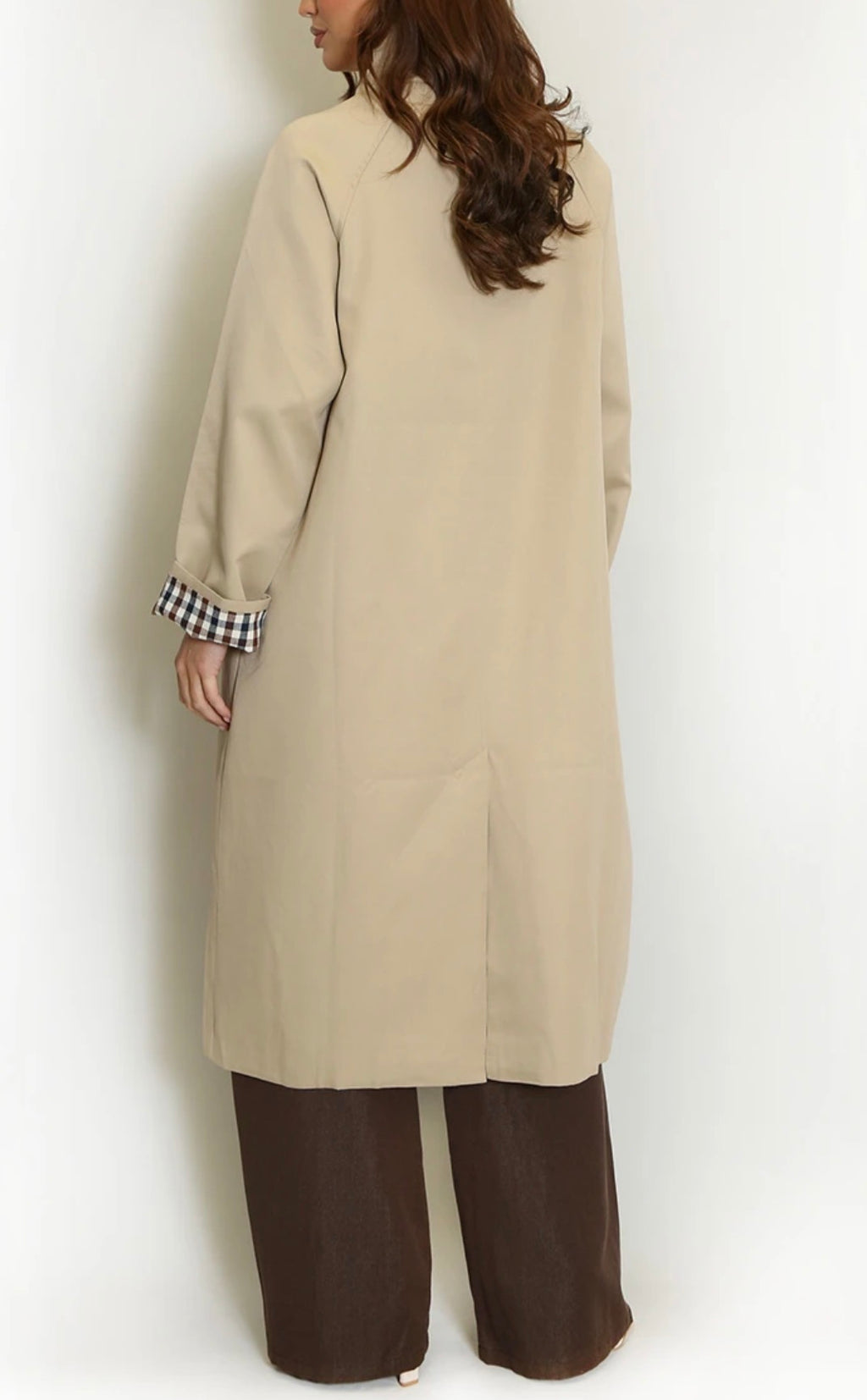 Megan Womens Trench Coat Mac With Pin-tuck Collar Pre Order