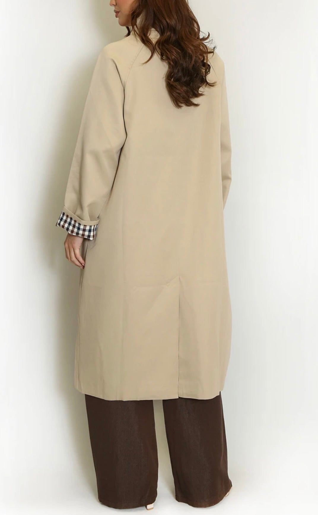 Megan Womens Trench Coat Mac With Pin-tuck Collar Pre Order