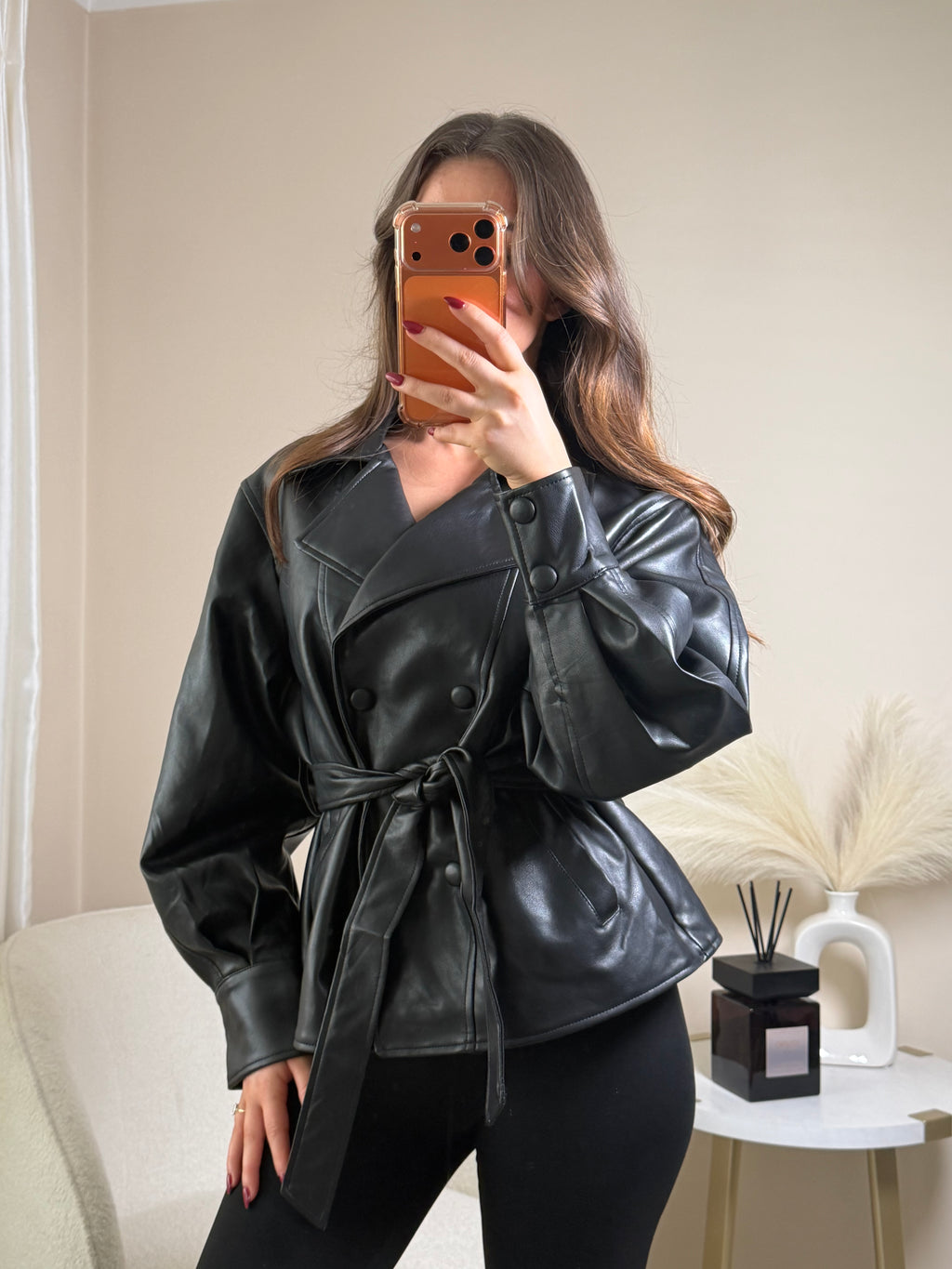 Sammie Faux Leather Black Jacket