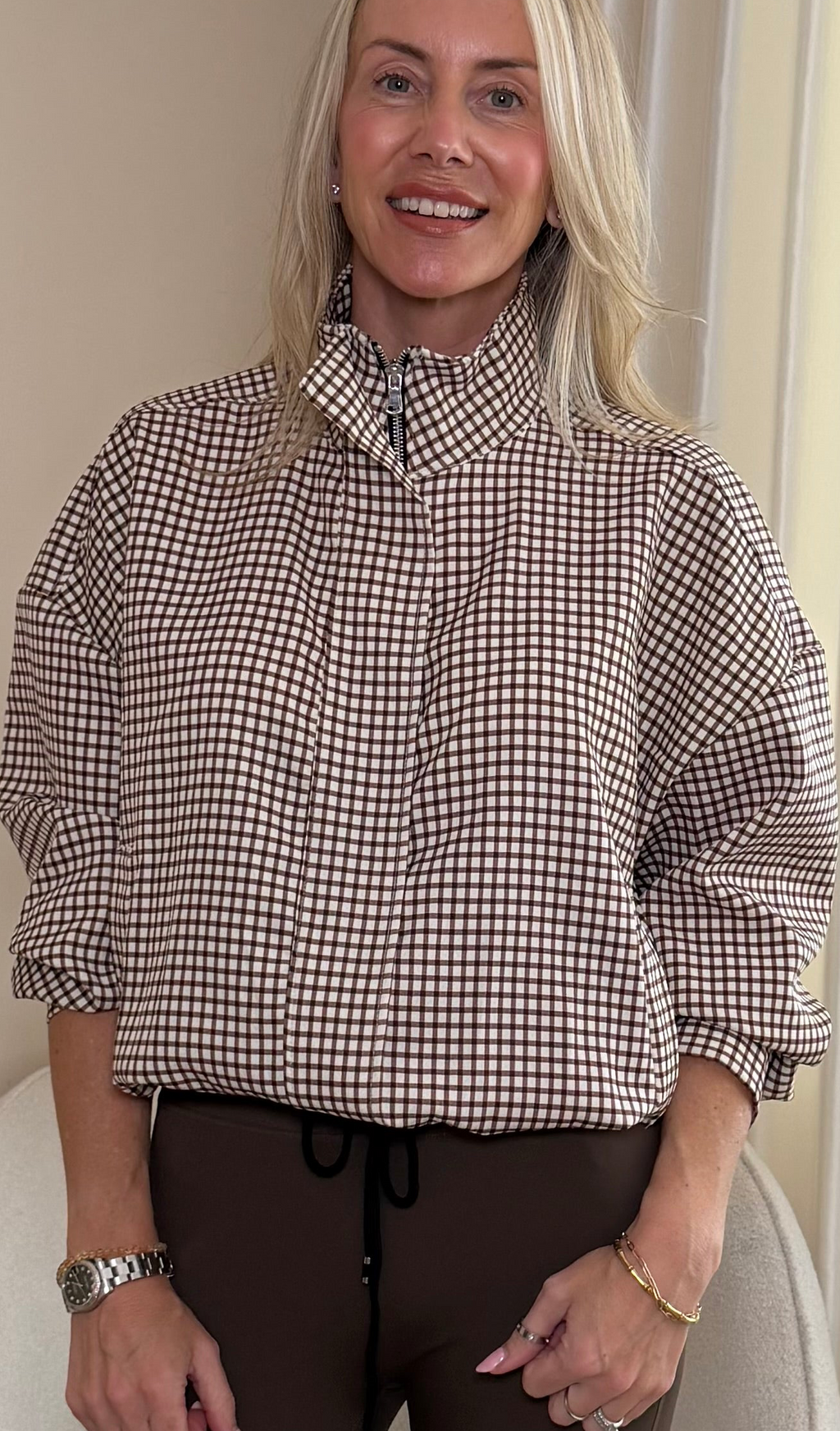 Ashley lightweight Checked Print Jacket