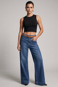 Stretch Front Pocket Detail Jeans