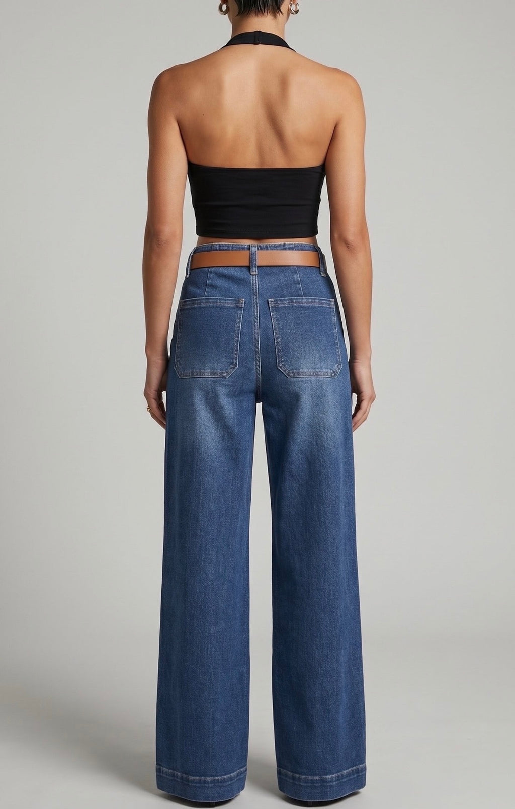 Stretch Front Pocket Detail Jeans