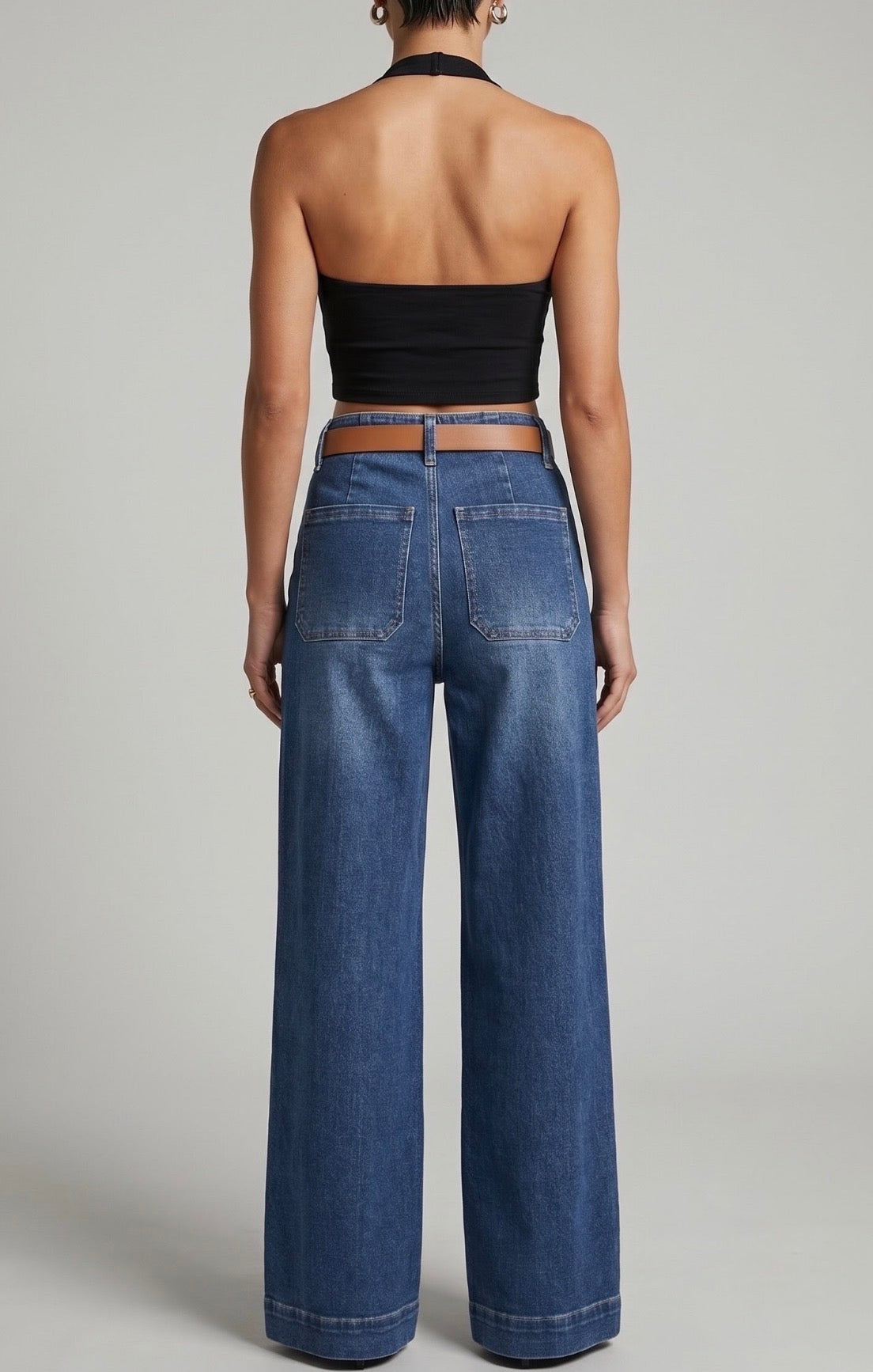 Stretch Front Pocket Detail Jeans